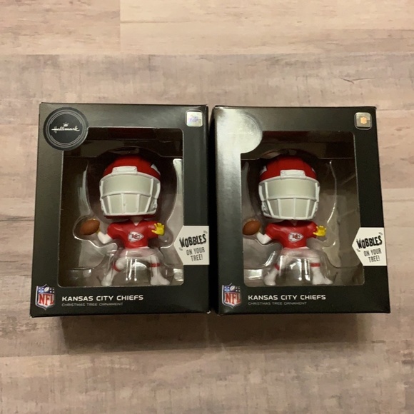 Hallmark NFL Kansas City Chiefs Bouncing Buddy Christmas Ornament 2pk - Picture 1 of 4